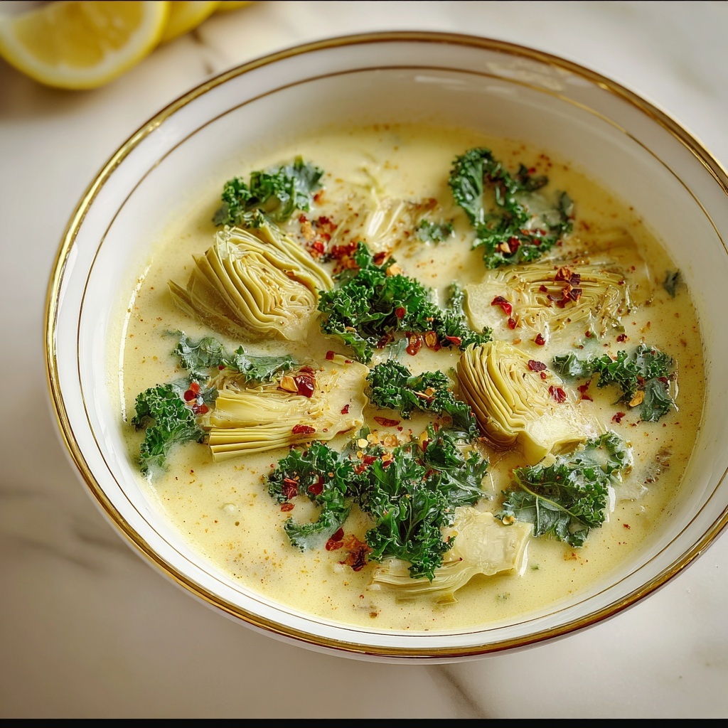 Lemony Tuscan Artichoke Soup Recipe - Recipe Image