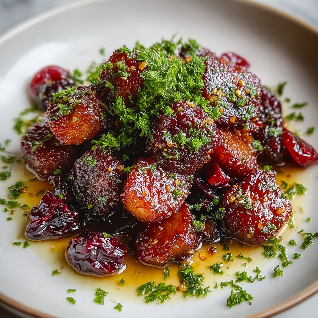 Sheet Pan Smoked Sausage Cranberry Bites Recipe - Recipe Image