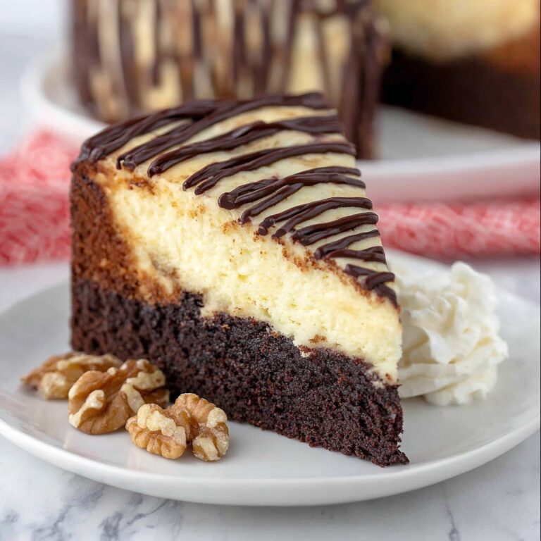 Brownie Bottom Cheesecake with Hot Fudge Drizzle Recipe