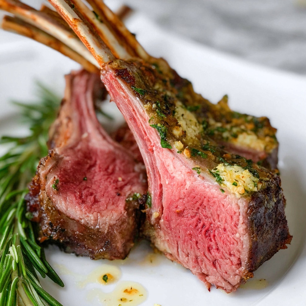 Herb-Crusted Rack of Lamb with Lemon and Garlic Recipe - Recipe Image