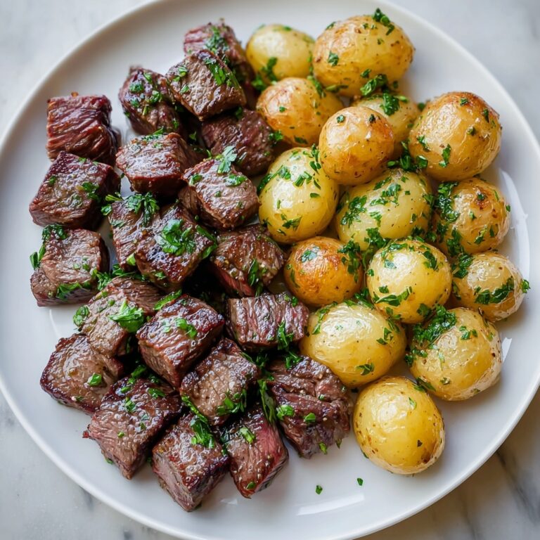 Garlic Steak Bites and Potatoes Recipe