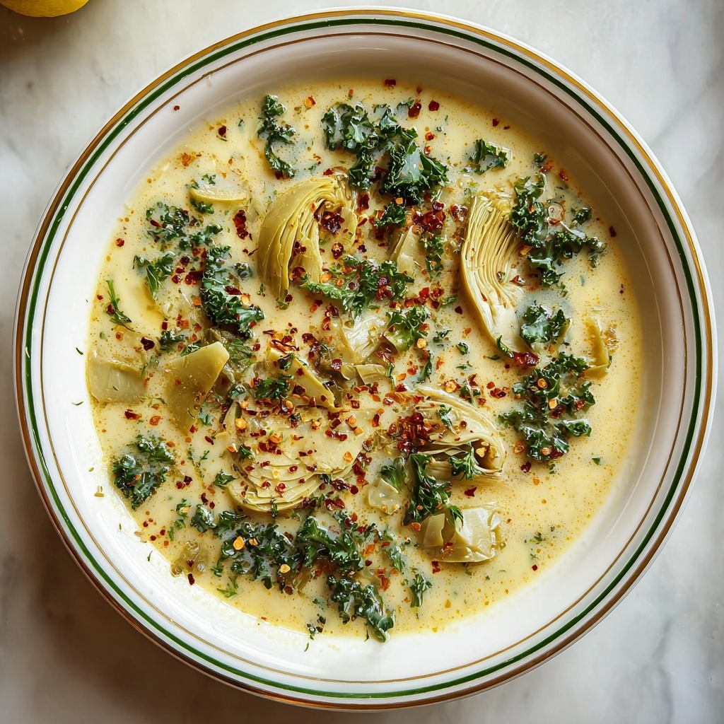 Lemony Tuscan Artichoke Soup Recipe - Recipe Image