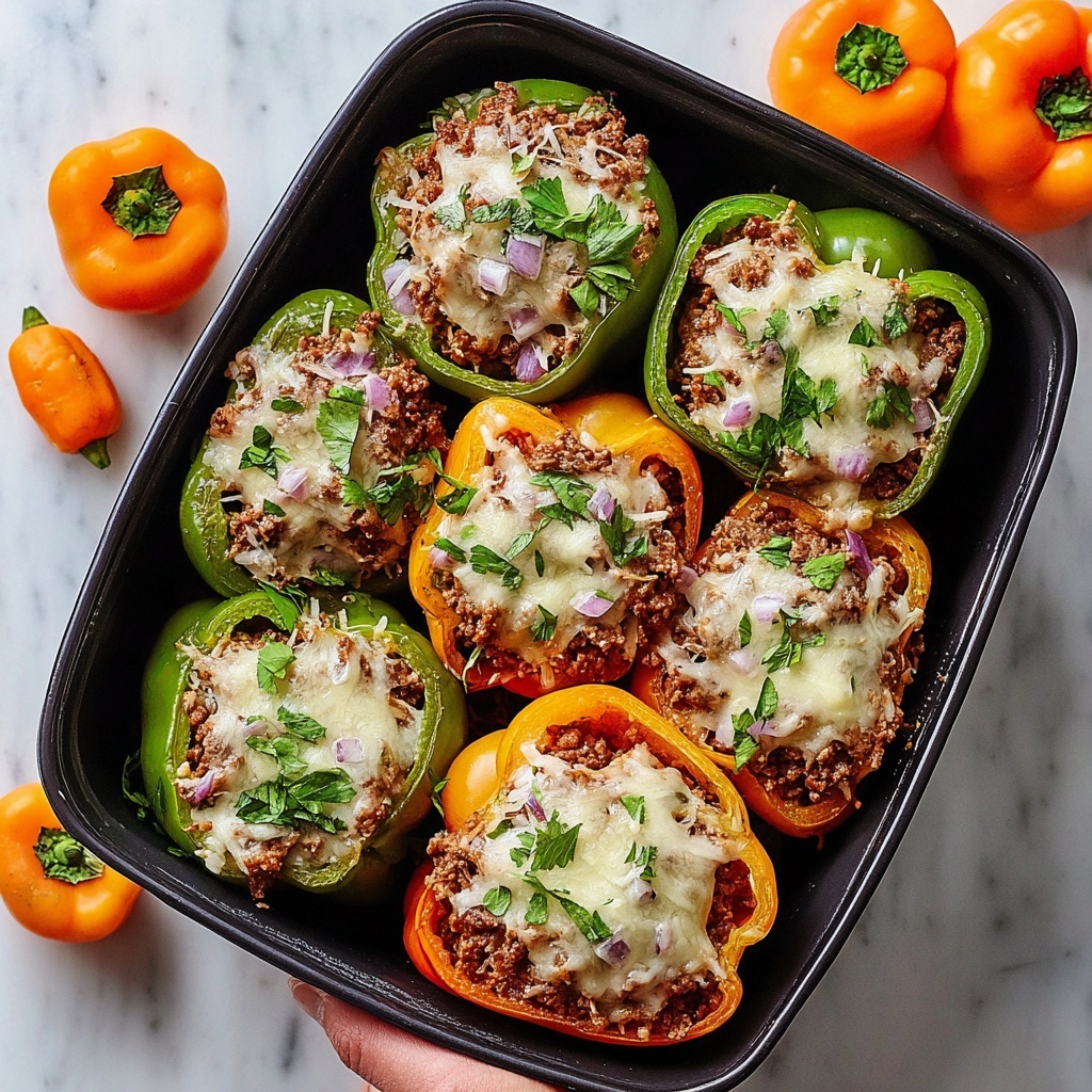 Philly Cheesesteak Stuffed Peppers Recipe - Recipe Image
