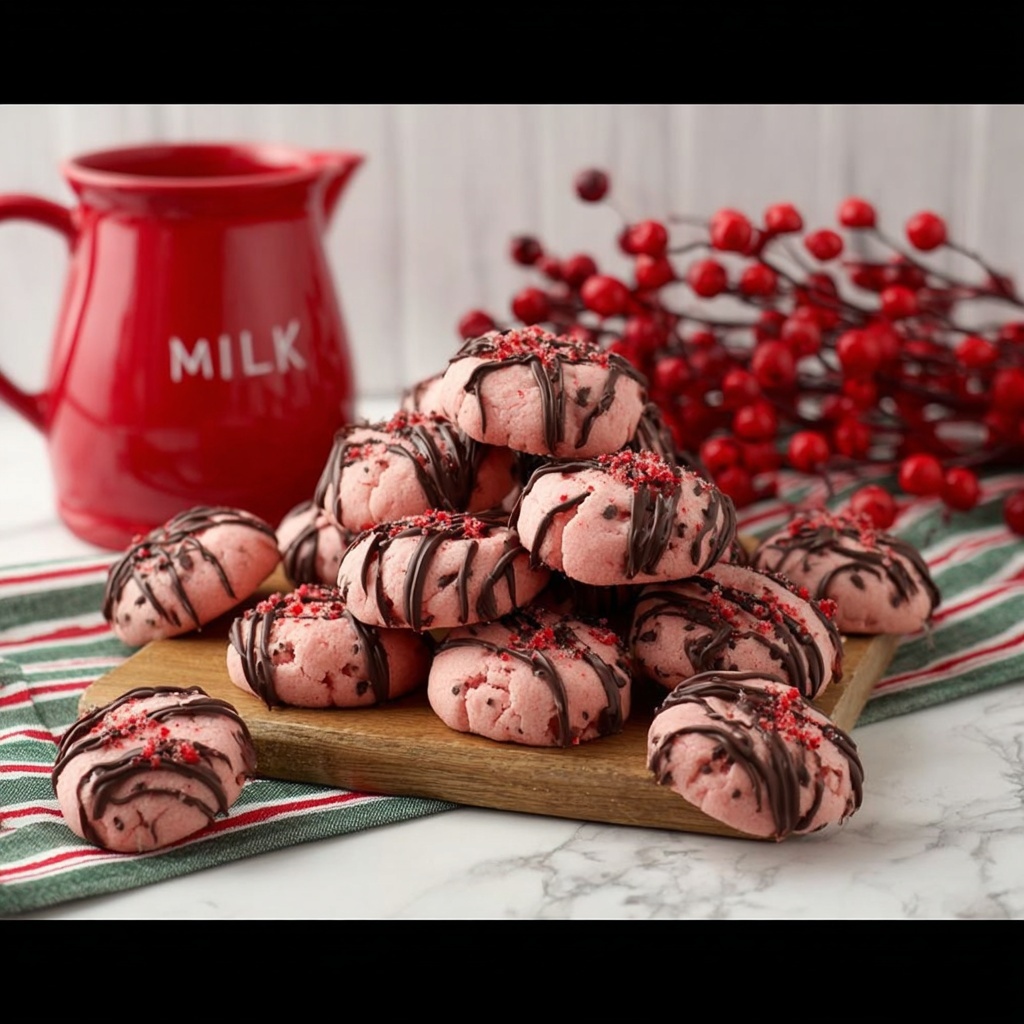 Cherry Shortbread Cookies with Chocolate Chips Recipe - Recipe Image