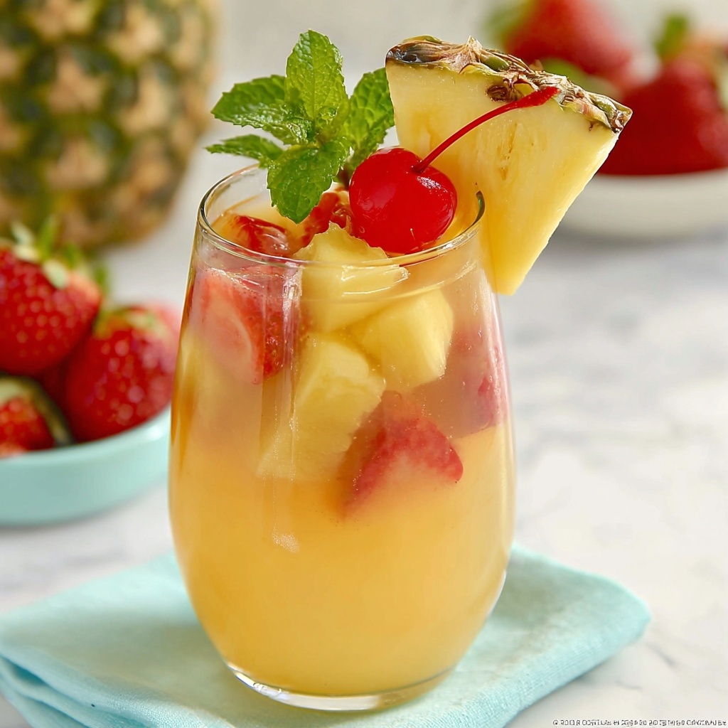 Pineapple Strawberry Cocktail Recipe - Recipe Image