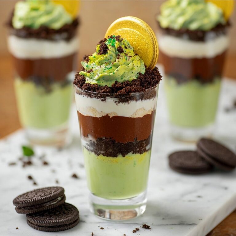 St. Patrick’s Day Chocolate and Vanilla Pudding Parfaits Recipe