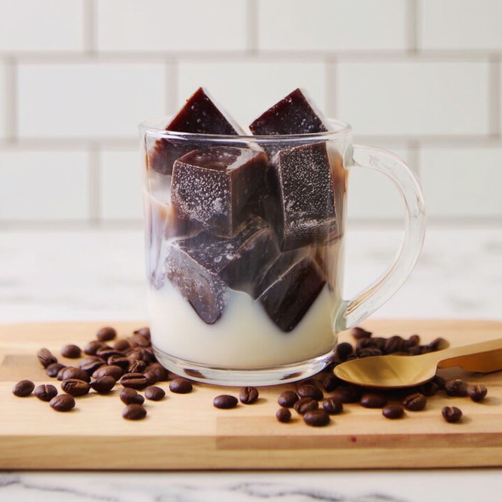 Coffee Jelly with White Chocolate Syrup Recipe - Recipe Image