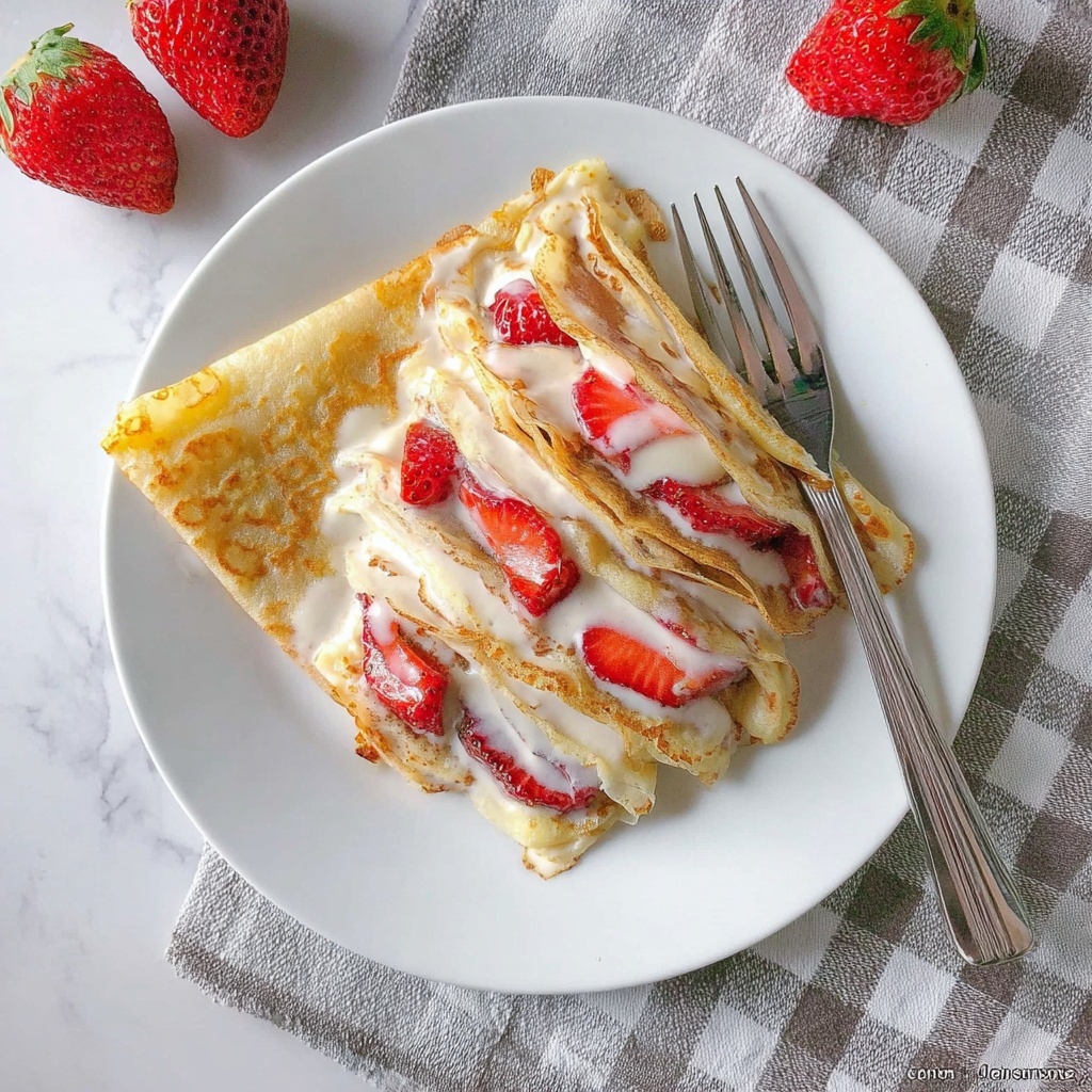 Strawberry Cheesecake Crepes Recipe - Recipe Image