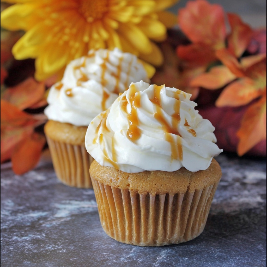 Pumpkin Salted Caramel Cupcakes Recipe - Recipe Image