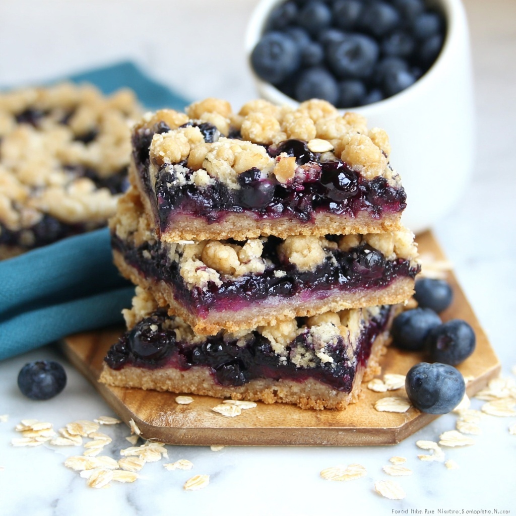 Blueberry Oatmeal Breakfast Bars Recipe - Recipe Image