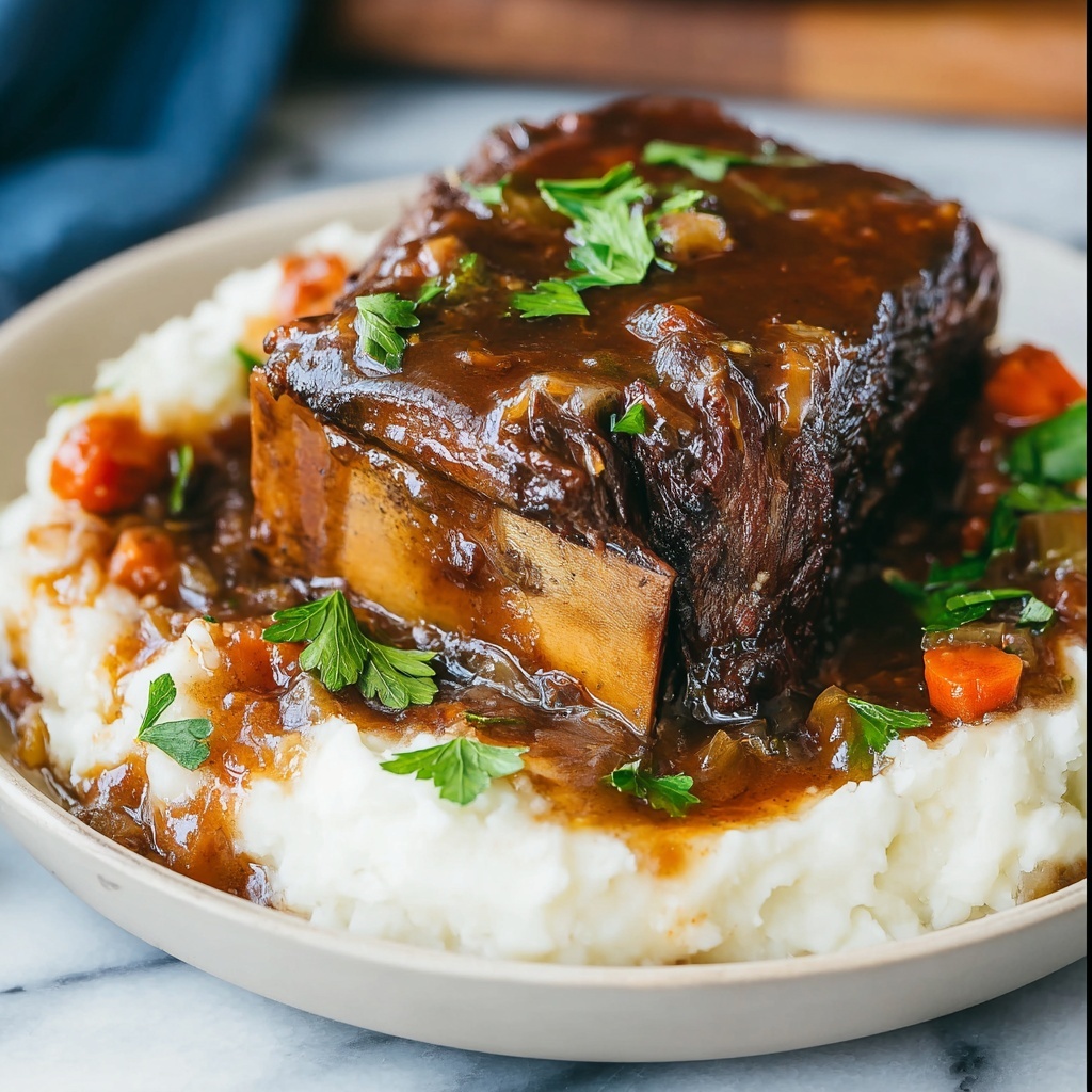 Braised Short Ribs in Red Wine with Herbs Recipe - Recipe Image