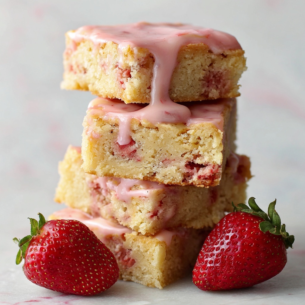 Strawberry Lemon Blondies Recipe - Recipe Image