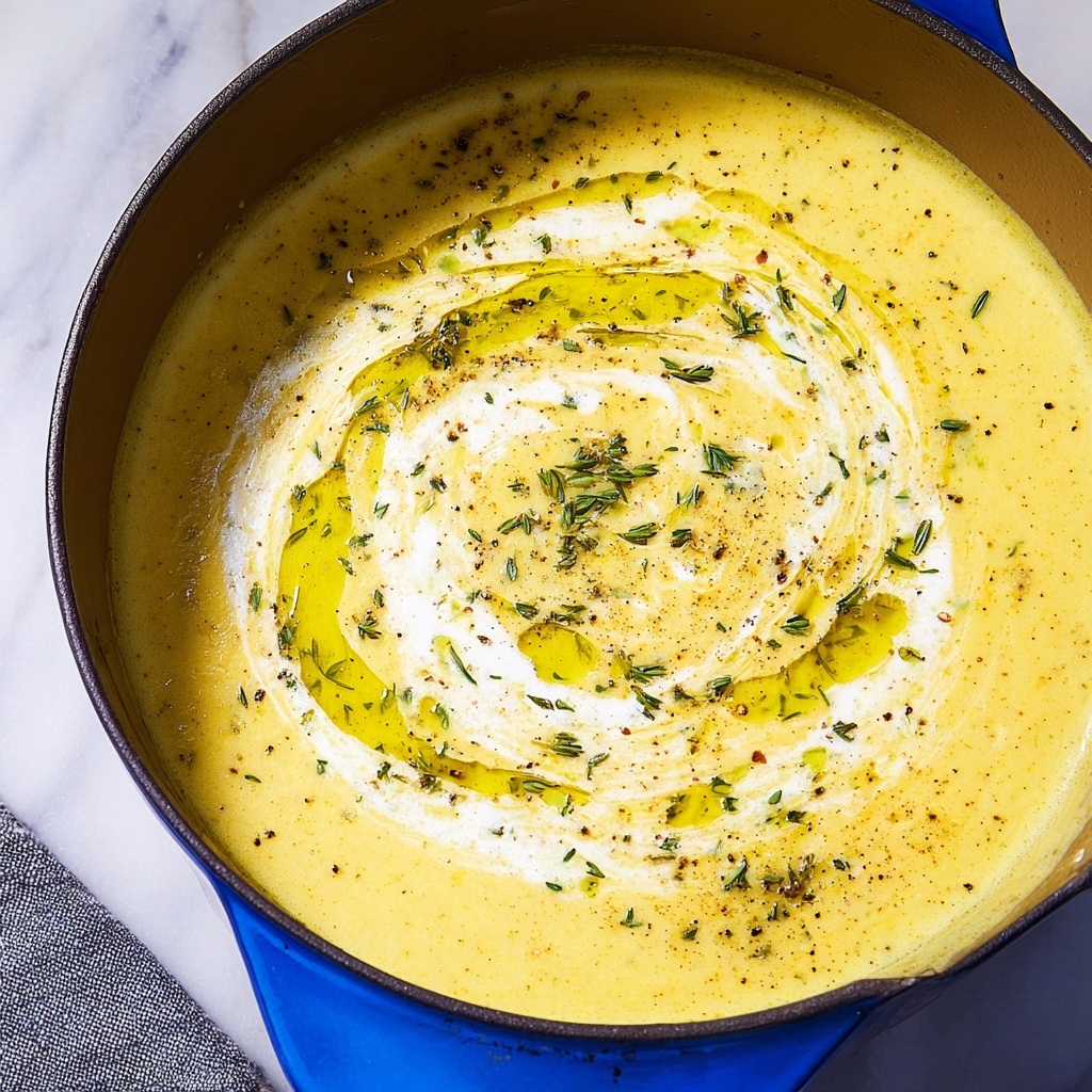 Creamy Potato Leek Soup with Fresh Thyme and Sour Cream Recipe - Recipe Image