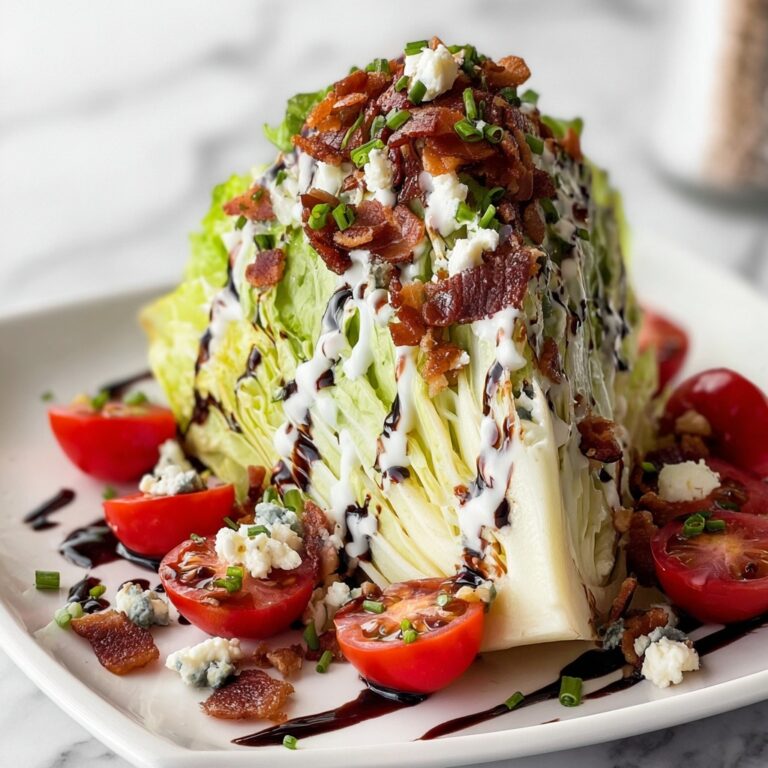 Blue Cheese Wedge Salad with Bacon, Tomatoes, and Balsamic Glaze Recipe