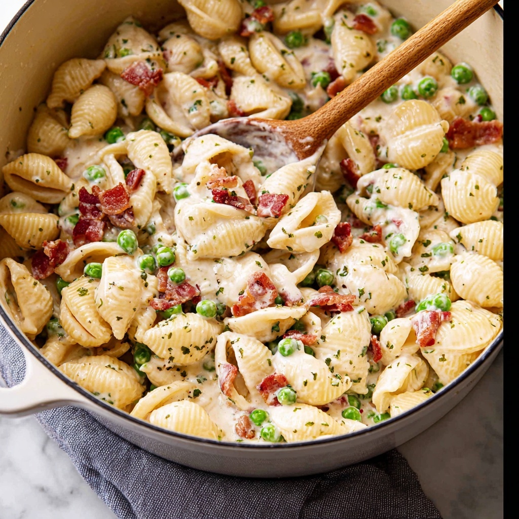 One Pot Pea and Bacon Pasta Recipe - Recipe Image
