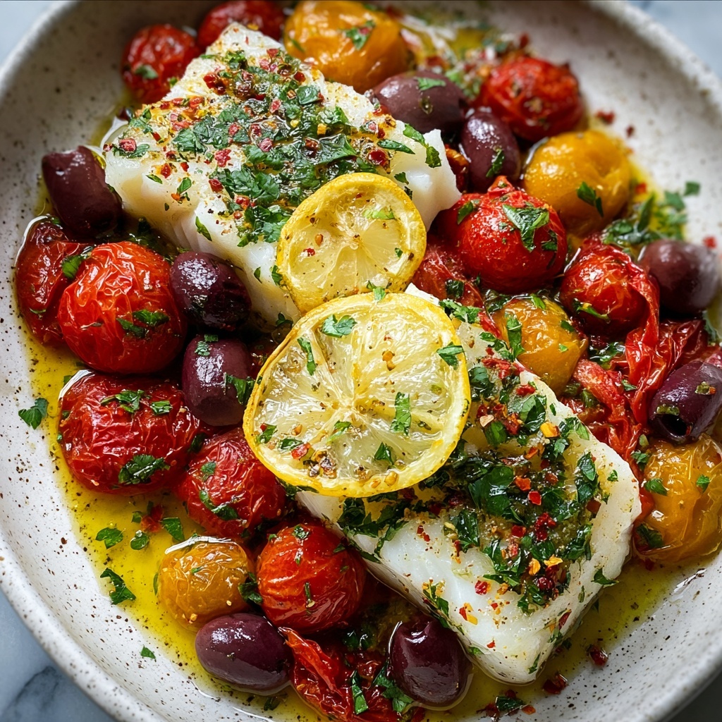 Mediterranean Baked Fish Recipe - Recipe Image