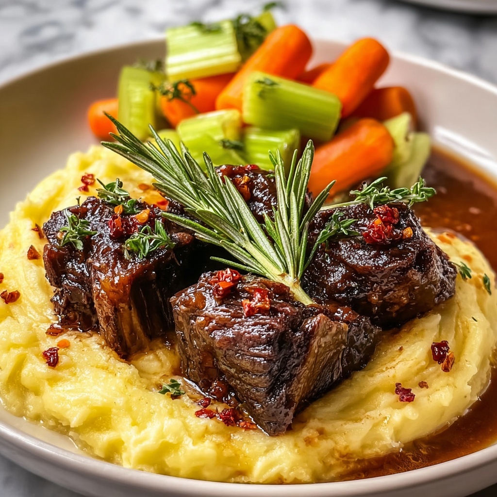 Apple Cider Braised Short Ribs with Rosemary Mashed Sweet Potatoes Recipe - Recipe Image