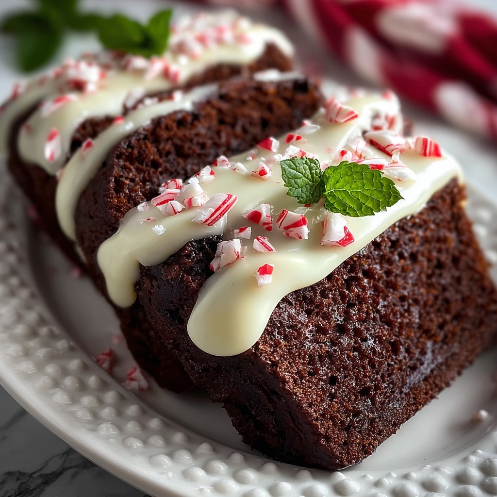 Peppermint Chocolate Loaf with White Chocolate Ganache Recipe - Recipe Image