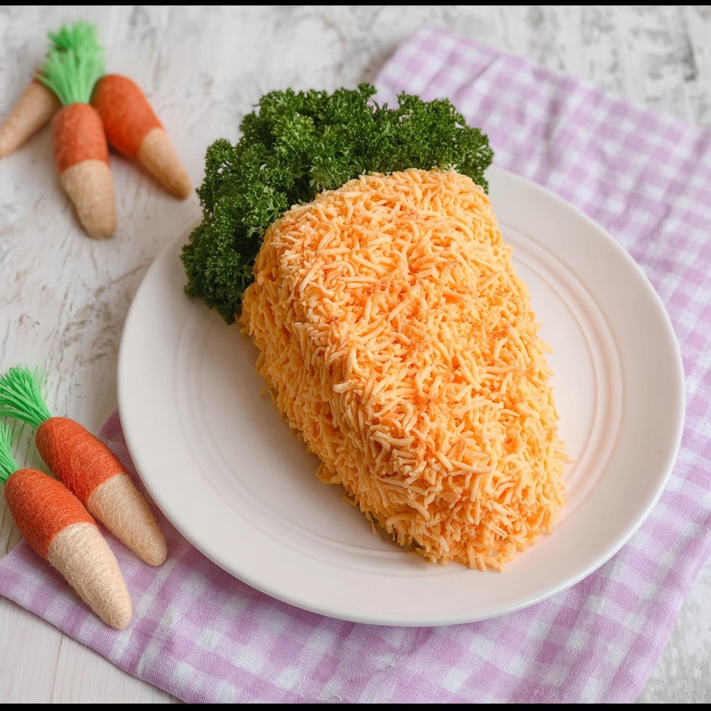 Carrot-Shaped Easter Cheese Ball Recipe - Recipe Image