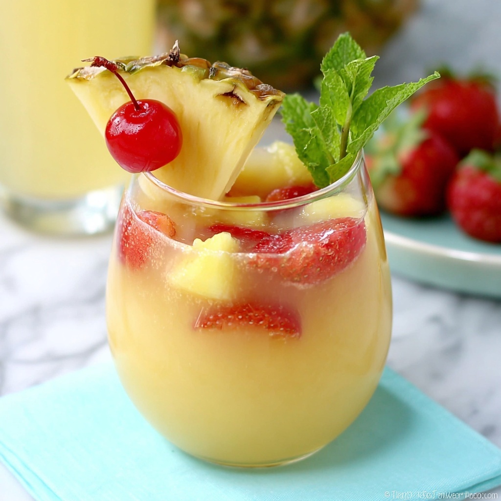 Pineapple Strawberry Cocktail Recipe - Recipe Image