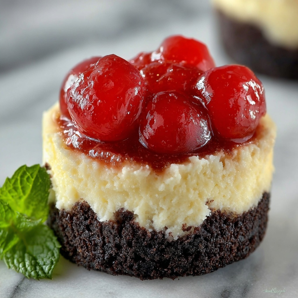 Mini Cherry Cheesecakes with Oreo Crust Recipe - Recipe Image