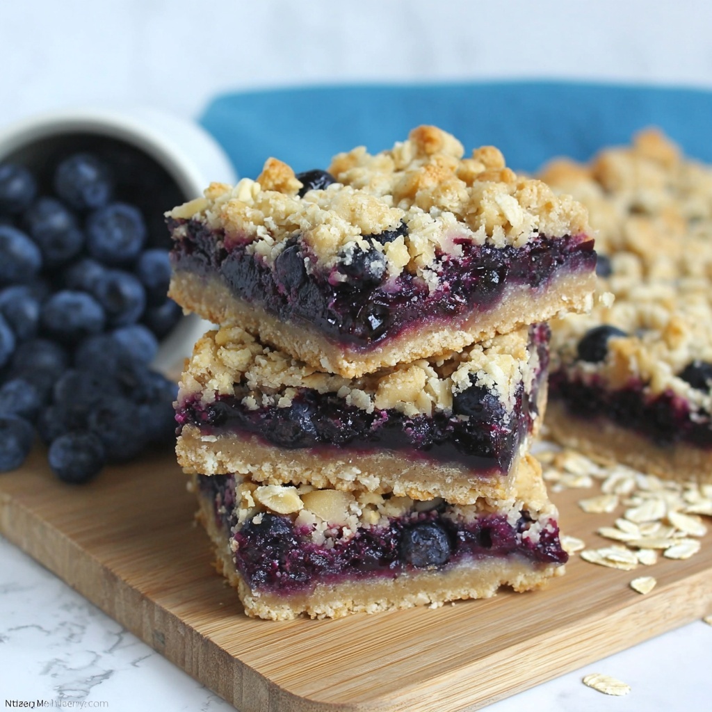 Blueberry Oatmeal Breakfast Bars Recipe - Recipe Image