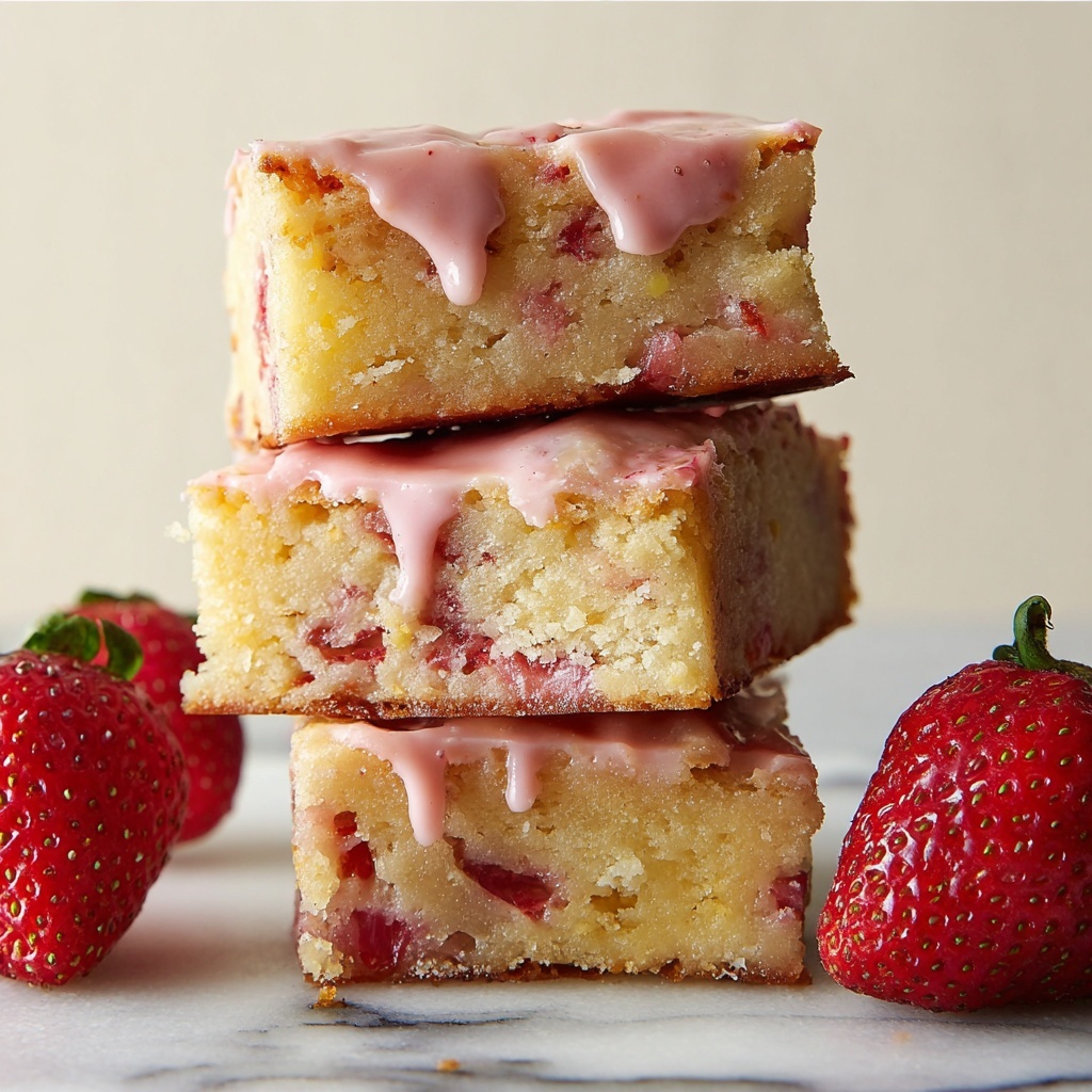 Strawberry Lemon Blondies Recipe - Recipe Image