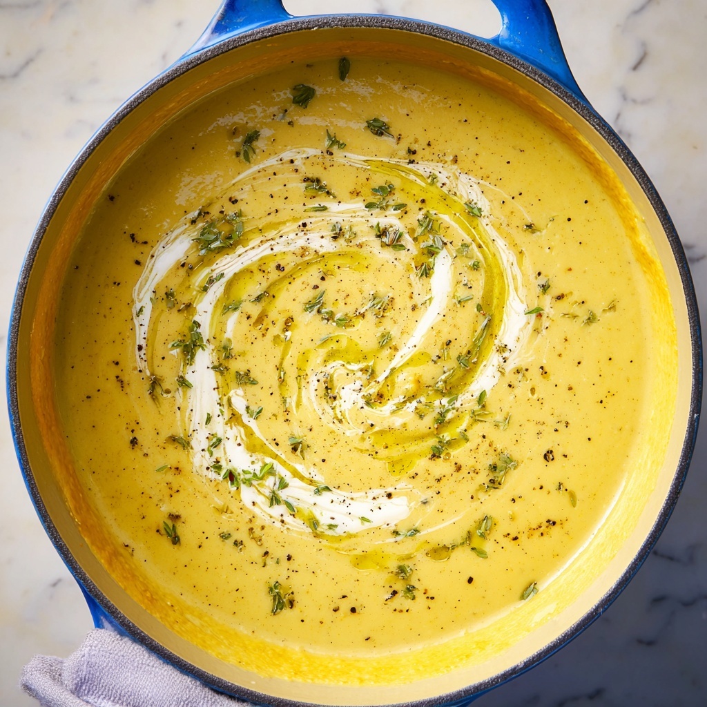 Creamy Potato Leek Soup with Fresh Thyme and Sour Cream Recipe - Recipe Image