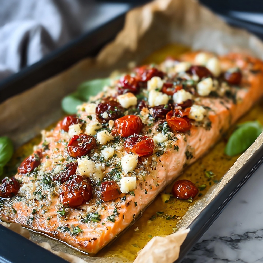 Savory Mediterranean Salmon Bake Recipe - Recipe Image