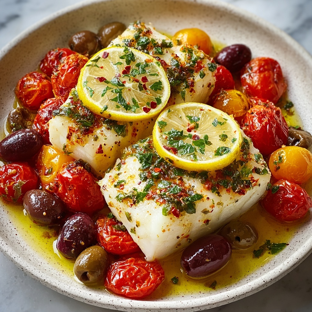 Mediterranean Baked Fish Recipe - Recipe Image