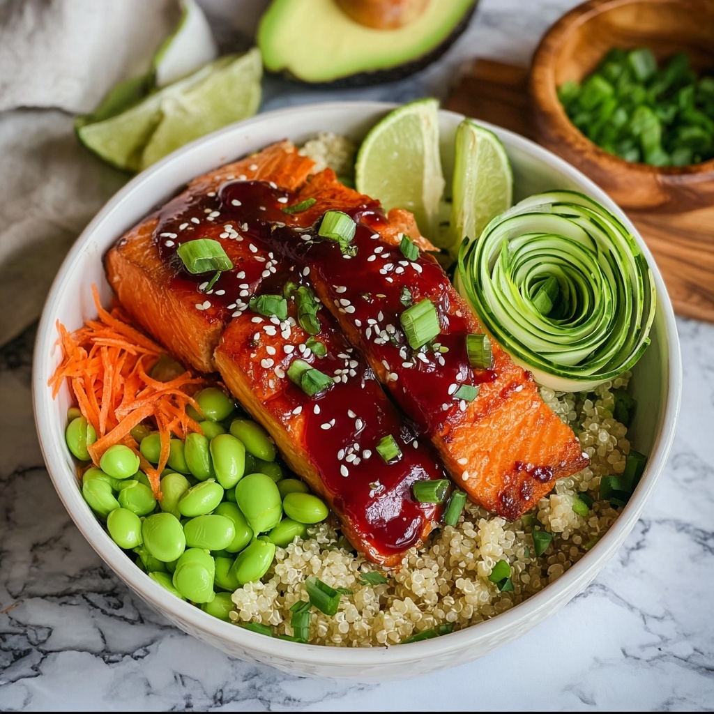 Honey Sriracha Salmon Bowls Recipe - Recipe Image