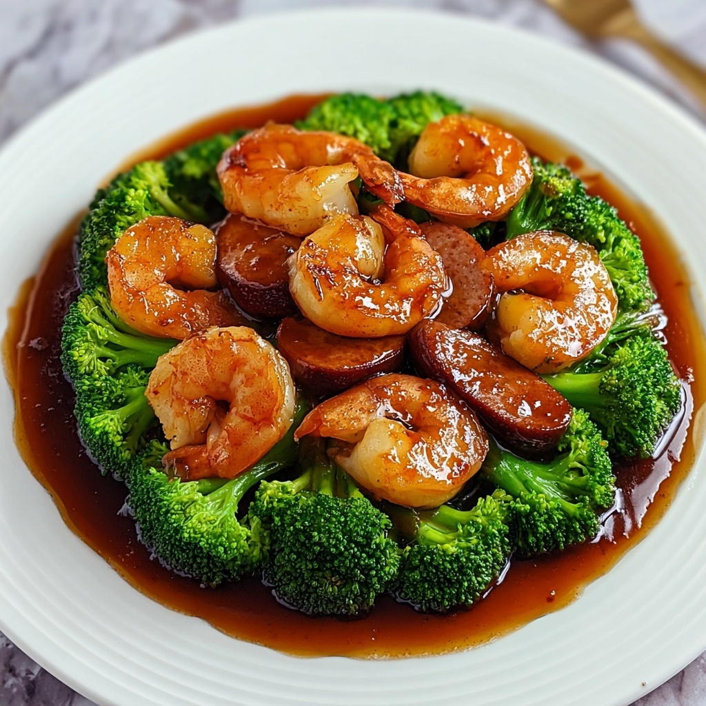 Honey Garlic Shrimp, Sausage, and Broccoli Stir-Fry Recipe - Recipe Image