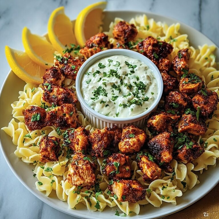 Juicy Lemon Cajun Chicken Bites with Creamy Alfredo Twists Recipe
