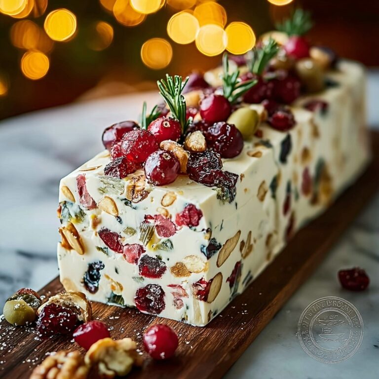 Festive Holiday Antipasto Cream Cheese Log Recipe