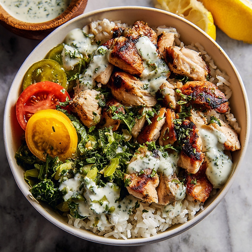 Greek Chicken Bowls with Tahini Feta Sauce Recipe - Recipe Image
