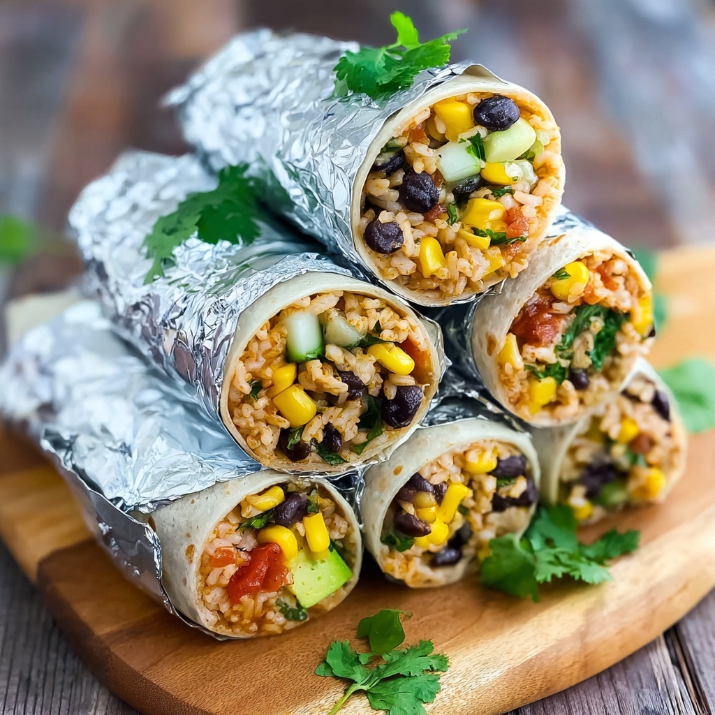 Vegan Bean and Rice Burritos with Guacamole and Salsa Recipe - Recipe Image