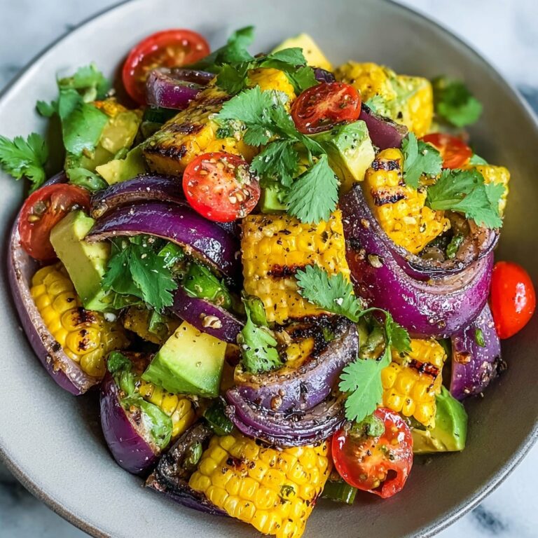 Charred Corn Avocado Salad with Roasted Red Onions Recipe