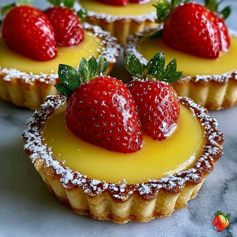 Indulgent Strawberry Honey Custard Tarts with Zesty Lemon Drizzle Recipe
