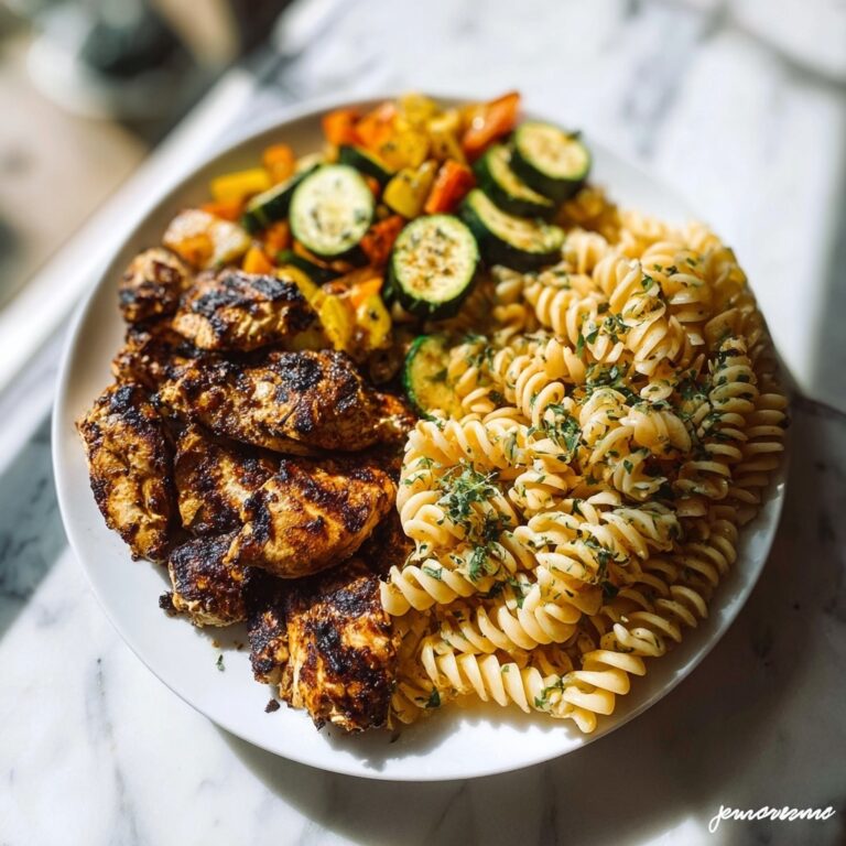 Garlic Chili Oil Chicken Bites & Cajun Alfredo with Charred Zucchini Twists Recipe