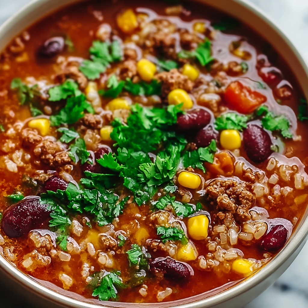 Mexican Beef and Rice Soup Recipe - Recipe Image