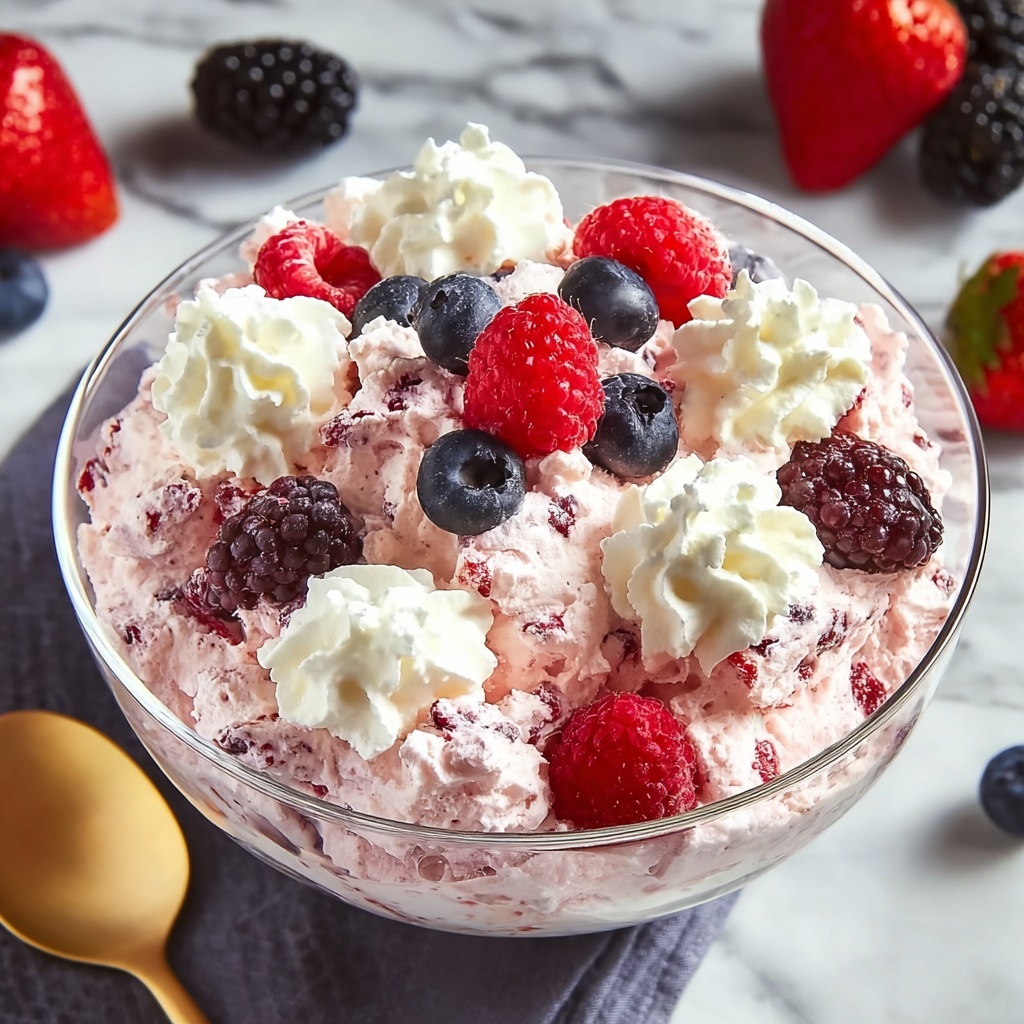 Berry Cheesecake Fluff Salad Recipe - Recipe Image