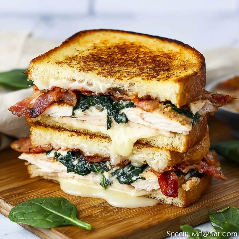 Turkey Melt with Cheddar, Spinach, and Bacon Recipe