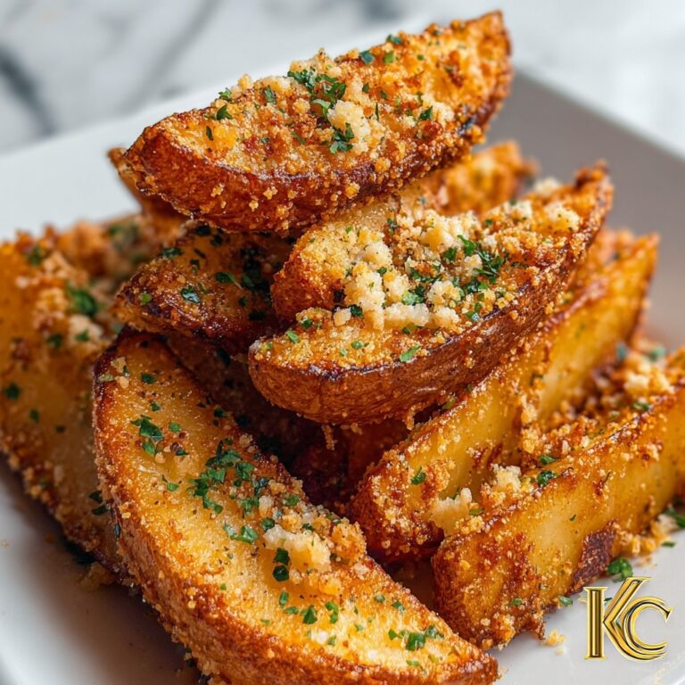Baked Garlic Parmesan Potato Wedges Recipe